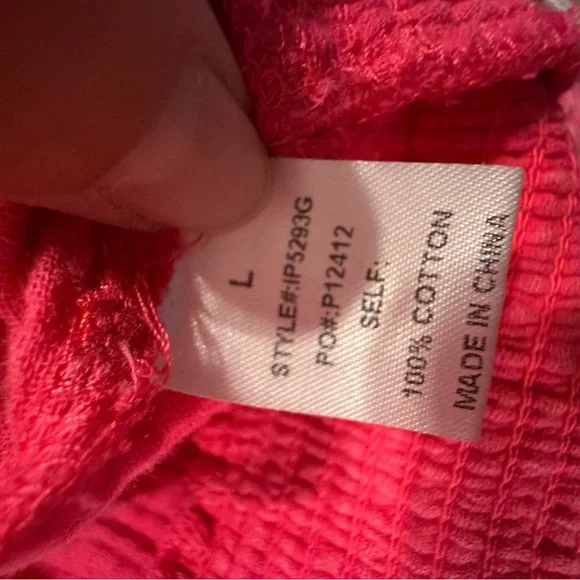 Bibi cotton gauze pink top size Large EUC - Picture 3 of 4